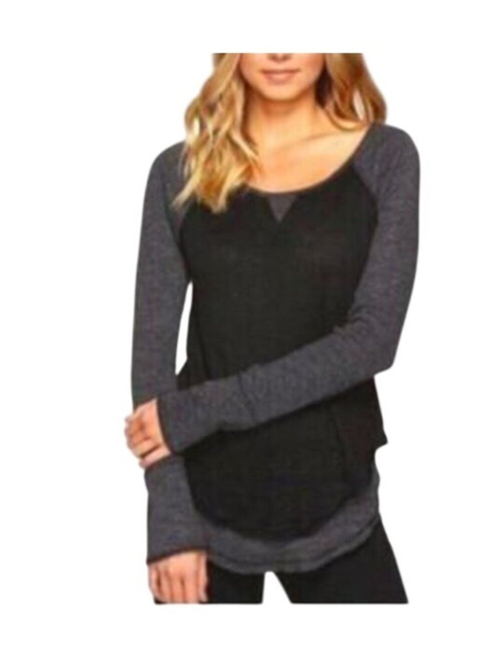 We the Free Distressed Thermal Knit Top - Size XS